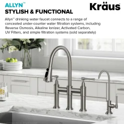 Allyn 100% Lead-Free Kitchen Water Filter Faucet in Spot Free Stainless Steel