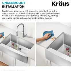 33" Apron Front Farmhouse 16 Gauge Single Bowl Stainless Steel Kitchen Sink