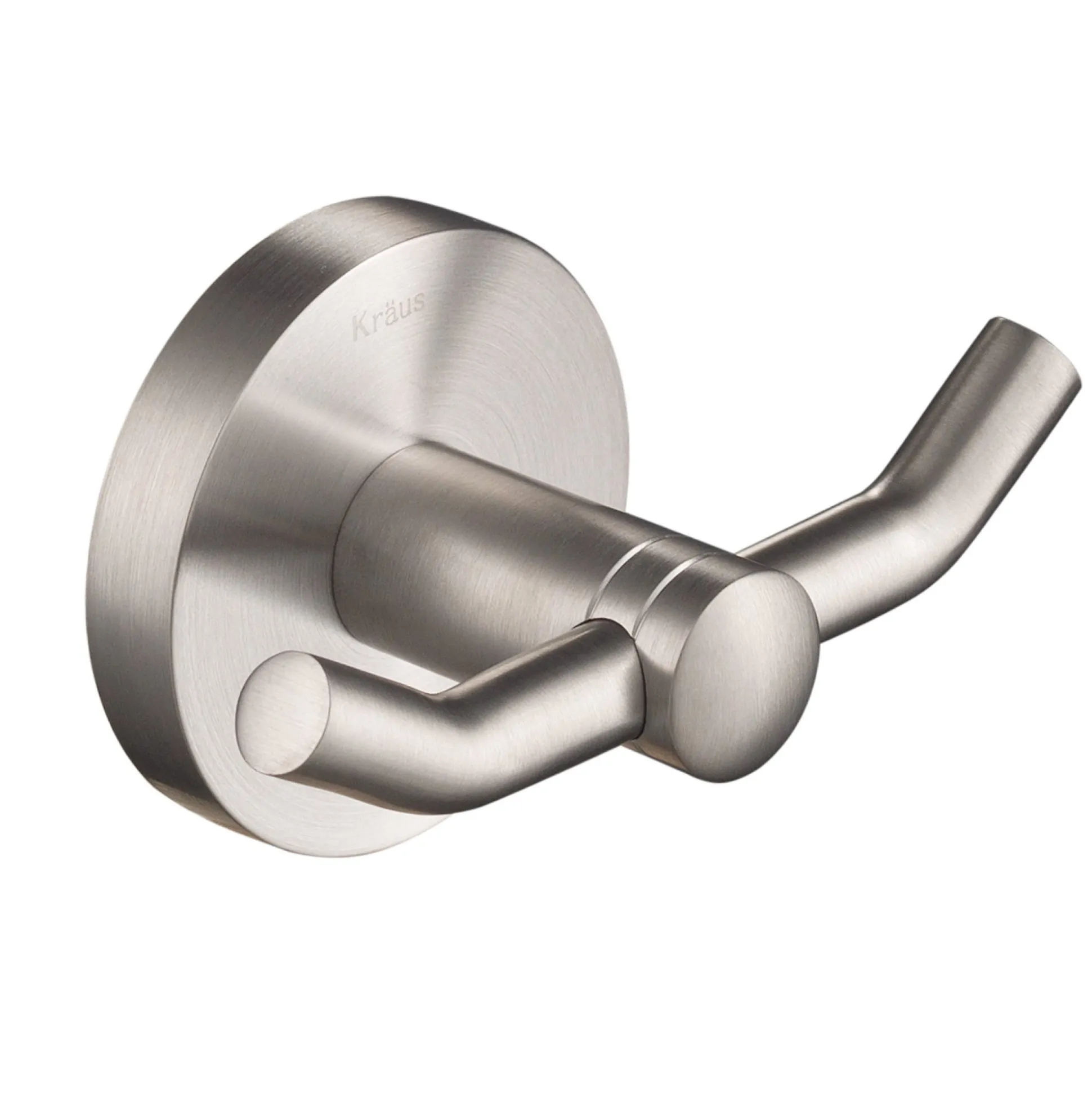Bathroom Robe and Towel Double Hook in Brushed Nickel