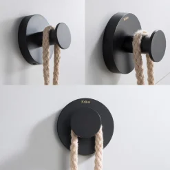 Bathroom Robe and Towel Hook in Matte Black