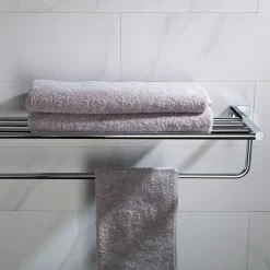Bathroom Shelf with Towel Bar in Chrome