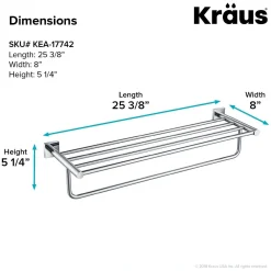Bathroom Shelf with Towel Bar in Chrome