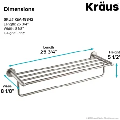 Bathroom Shelf with Towel Bar in Brushed Nickel