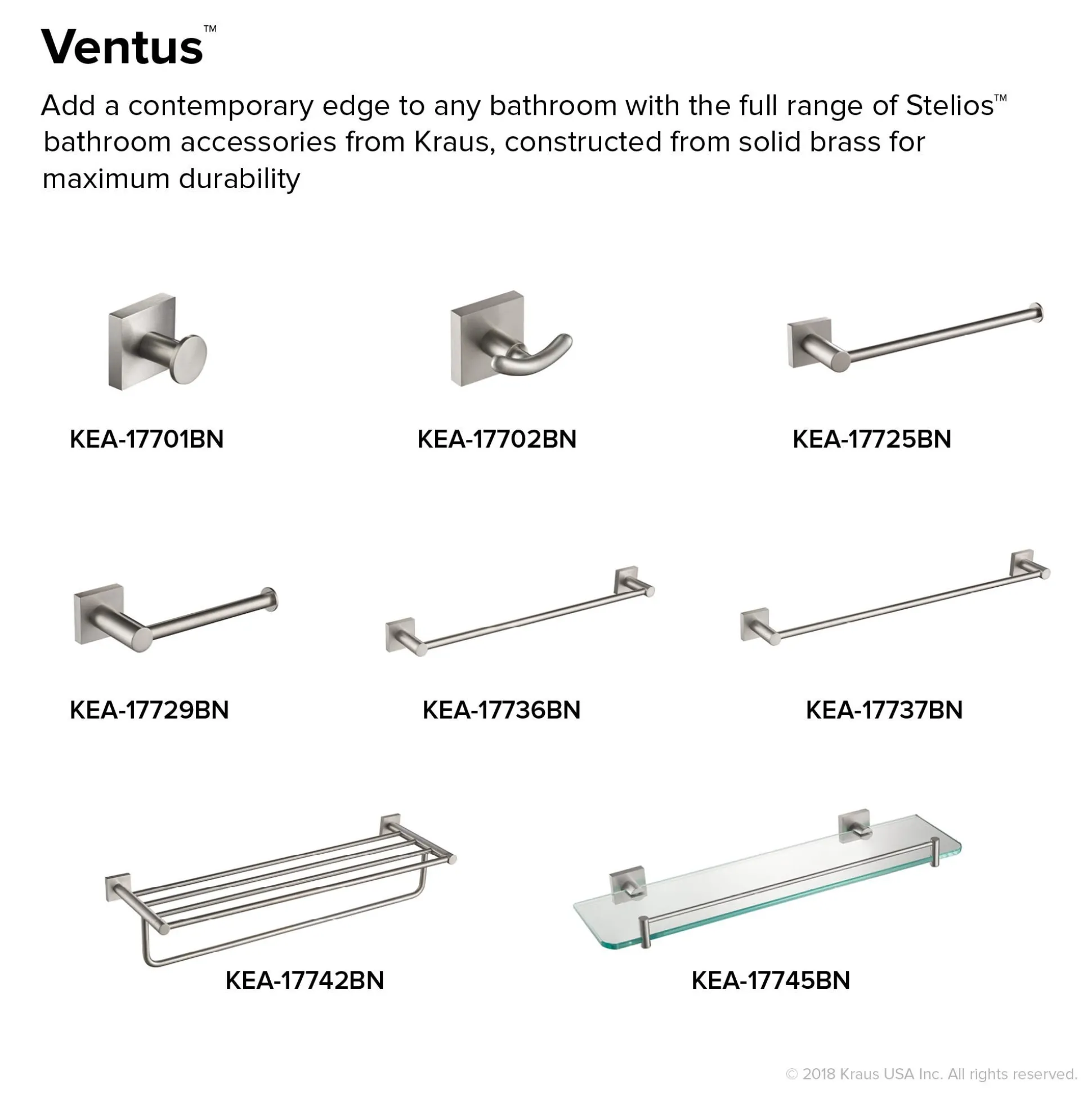 Bathroom Towel Bar in Brushed Nickel