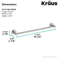 18" Bathroom Towel Bar in Brushed Nickel
