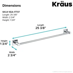 24" Bathroom Towel Bar in Chrome