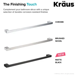 24" Bathroom Towel Bar in Matte Black