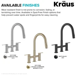 Bridge Kitchen Faucet with Pull-Down Sprayhead in Spot-Free Antique Champagne Bronze