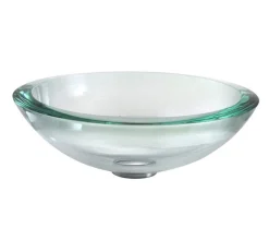Clear Glass Vessel 17" Bathroom Sink