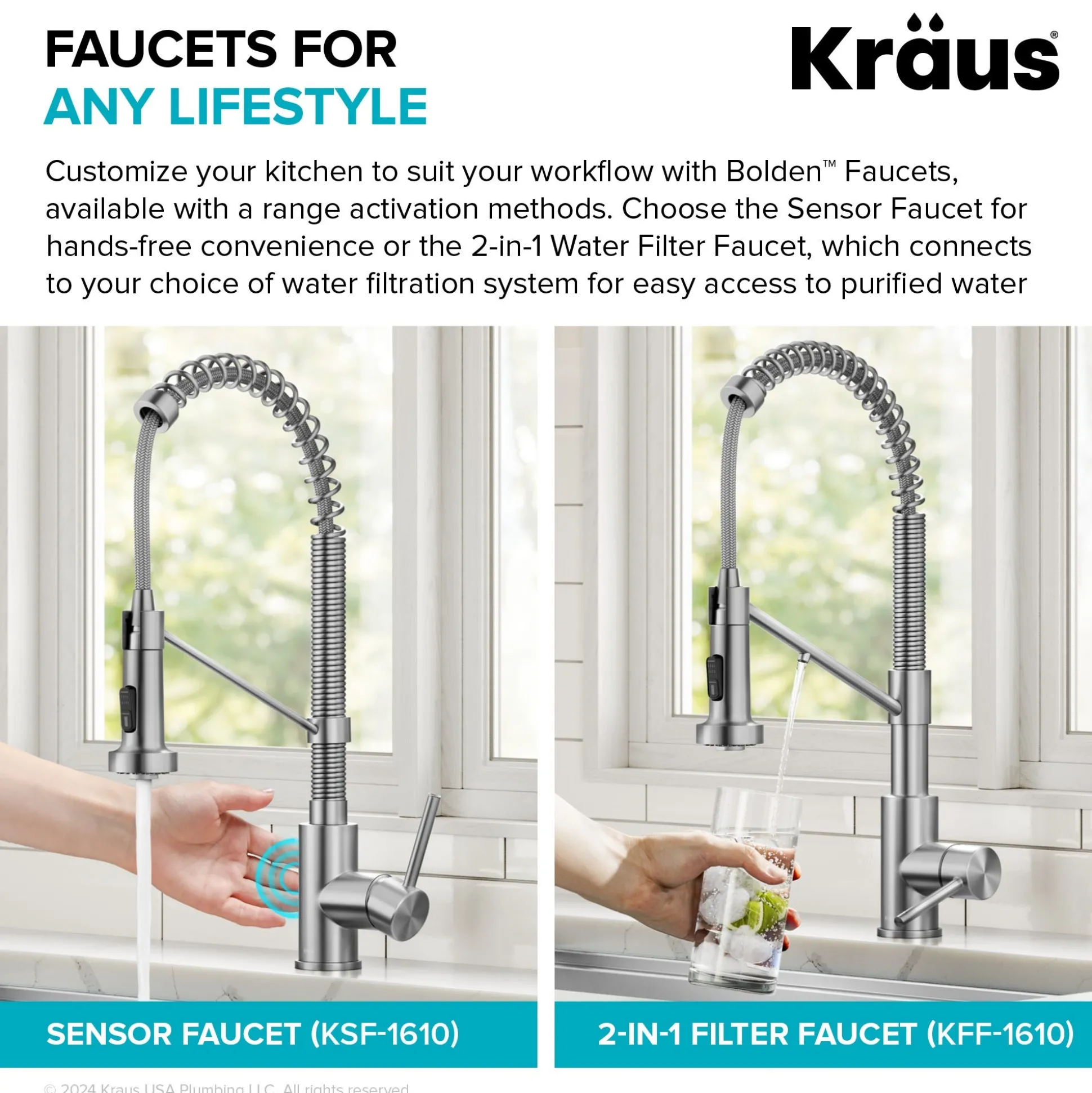 Commercial Style 2-Function Single Handle Pull Down Kitchen Faucet in Spot-Free Stainless Steel