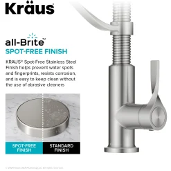 Commercial Style 2-Function Single Handle Pull Down Kitchen Faucet in Spot-Free Stainless Steel