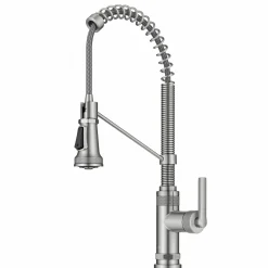 Commercial Style 2-Function Single Handle Pull Down Kitchen Faucet in Spot-Free Stainless Steel