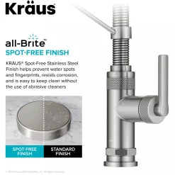 Commercial Style 2-Function Single Handle Pull Down Kitchen Faucet in Spot-Free Stainless Steel