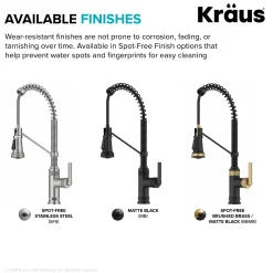 Commercial Style 2-Function Single Handle Pull Down Kitchen Faucet in Spot-Free Stainless Steel