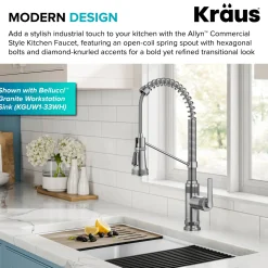Commercial Style 2-Function Single Handle Pull Down Kitchen Faucet in Spot-Free Stainless Steel