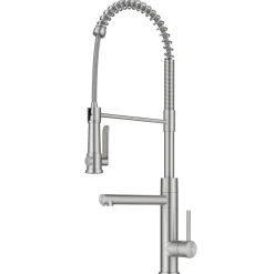 Commercial Style 2-Function Single Handle Pull Down Kitchen Faucet with Pot Filler in Spot-Free Stainless Steel