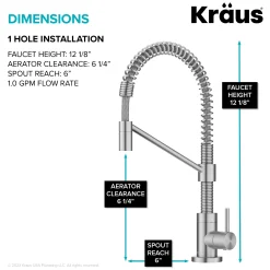 Commercial Style Pull Down Kitchen Faucet and Water Filter Faucet Combo in Spot-Free Stainless Steel