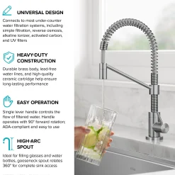 Commercial Style Pull Down Kitchen Faucet and Water Filter Faucet Combo in Spot-Free Stainless Steel