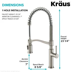 Commercial Style Pull-Down Kitchen Faucet in Spot Free Stainless Steel