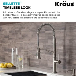 Commercial Style Pull-Down Kitchen Faucet in Spot Free Stainless Steel