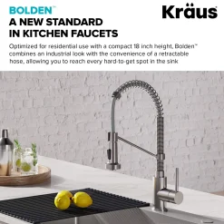 Commercial Style Pull-Down Kitchen Faucet and Water Filter Faucet Combo in Spot Free Stainless Steel