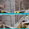Commercial Style Pull-Down Kitchen Faucet and Water Filter Faucet Combo in Spot Free Antique Champagne Bronze