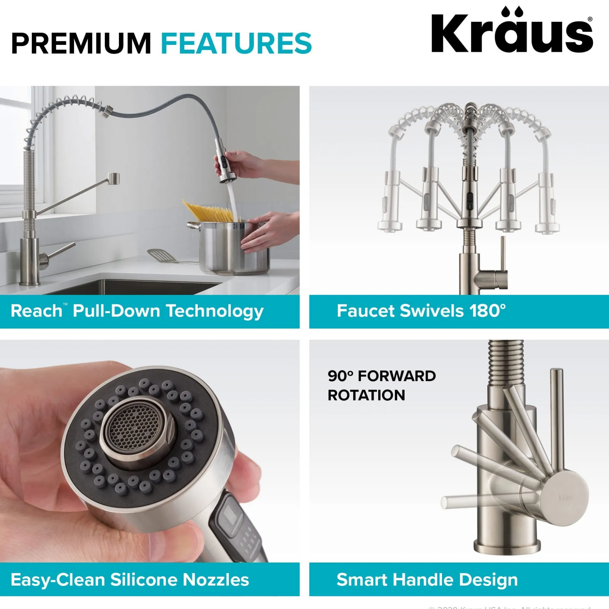 Commercial Style Pull-Down Kitchen Faucet and Water Filter Faucet Combo in Spot Free Antique Champagne Bronze
