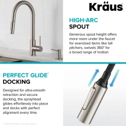 Contemporary Pull-Down Single Handle Kitchen Faucet in Matte Black