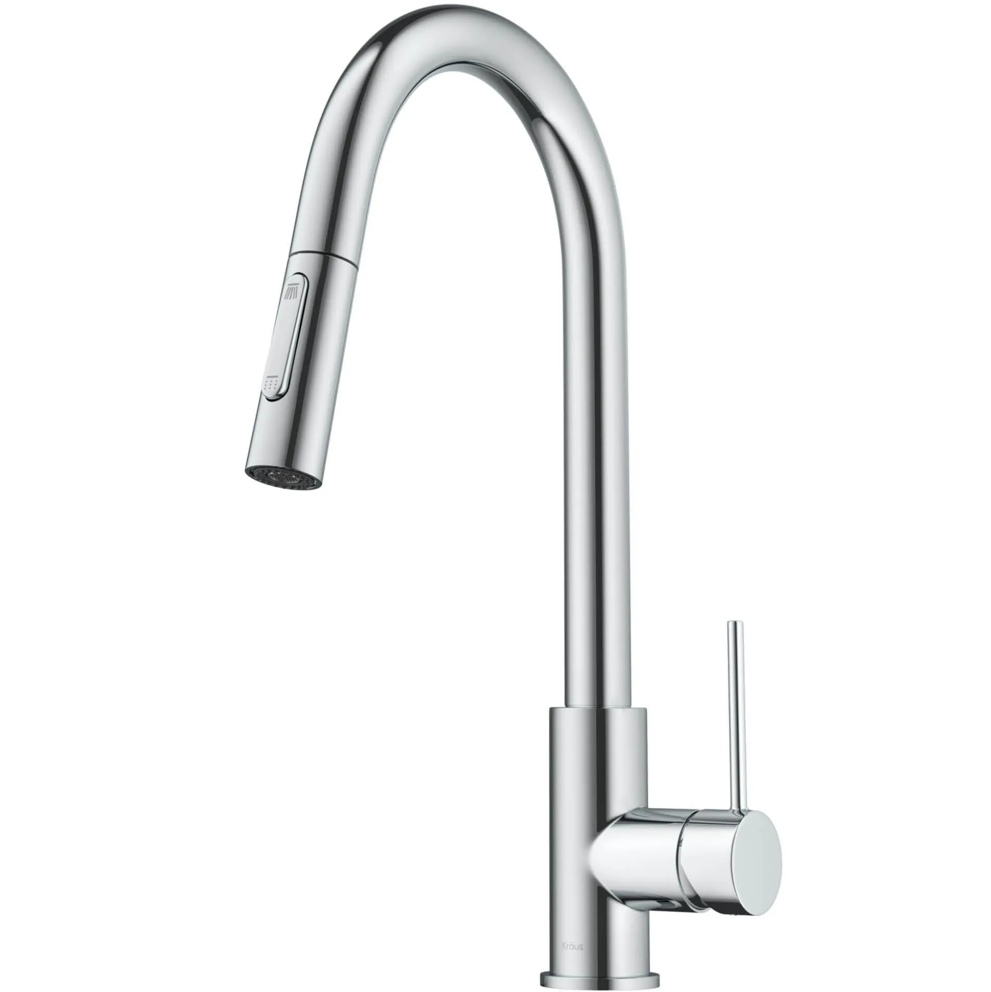 Contemporary Pull-Down Single Handle Kitchen Faucet in Chrome