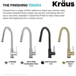 Contemporary Single-HandleTouch KitchenSink Faucet with Pull Down Sprayer in Spot Free Stainless Steel