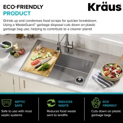 Continuous Feed Garbage Disposal with 3/4 HP Ultra-Quiet Motor for Kitchen Sinks with Power Cord and Flange Included