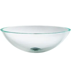 Crystal Clear Glass Vessel 16 1/2" Bathroom Sink
