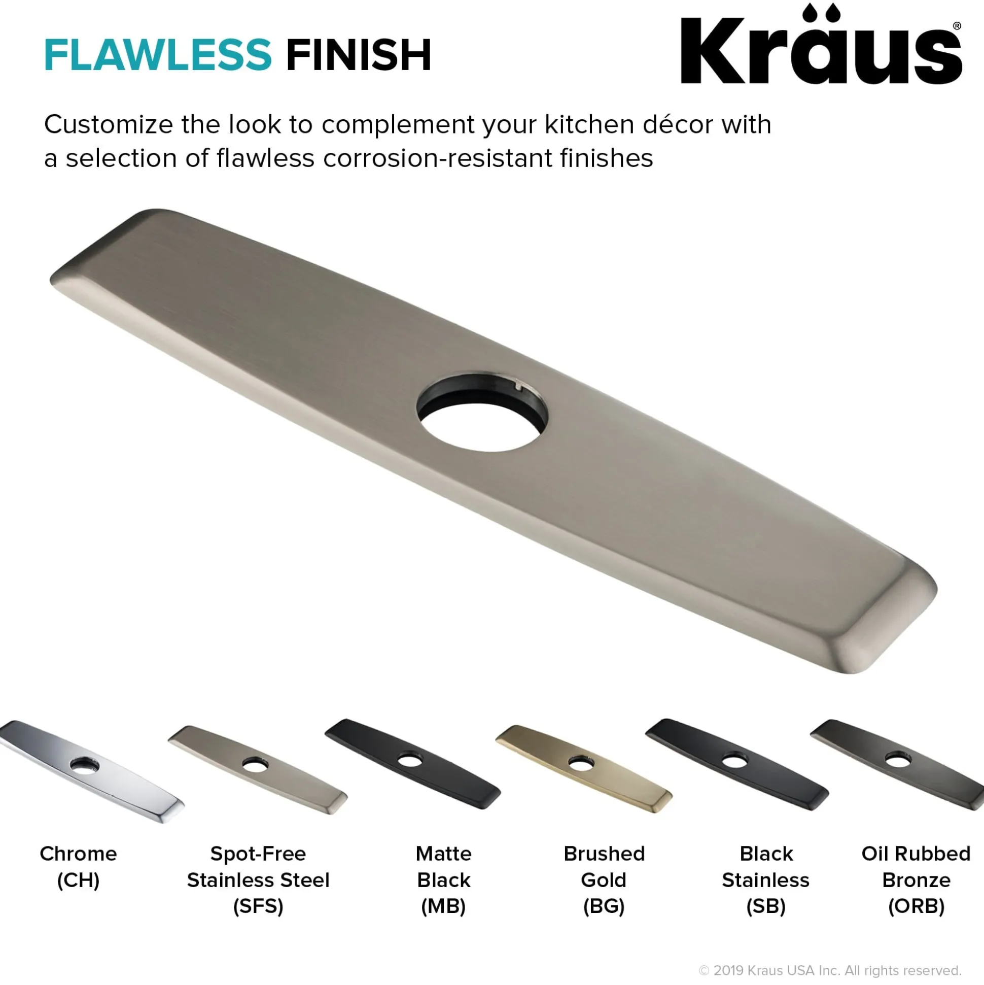 10" Deck Plate for Kitchen Faucet in Spot Free Stainless Steel