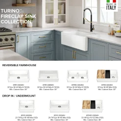 33” Fireclay Farmhouse Kitchen Sink Reversible Apron Front Single Bowl in Matte White