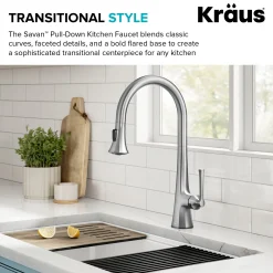 2-Function Single Handle Pull Down Kitchen Faucet in Spot-Free Stainless Steel