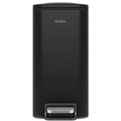 1.3 Gallon / 5 Liter Step Pedal Bathroom Trash Can in Matte Black with Removable Inner Bucket and Soft Close Lid