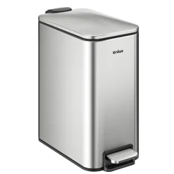 1.3 Gallon / 5 Liter Step Pedal Bathroom Trash Can in Spot-Free Stainless Steel with Removable Inner Bucket and Soft Close Lid