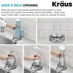 Glass Rinser for Kitchen Sink in Spot-Free Stainless Steel