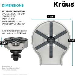 Glass Rinser for Kitchen Sink in Spot-Free Brushed Brass