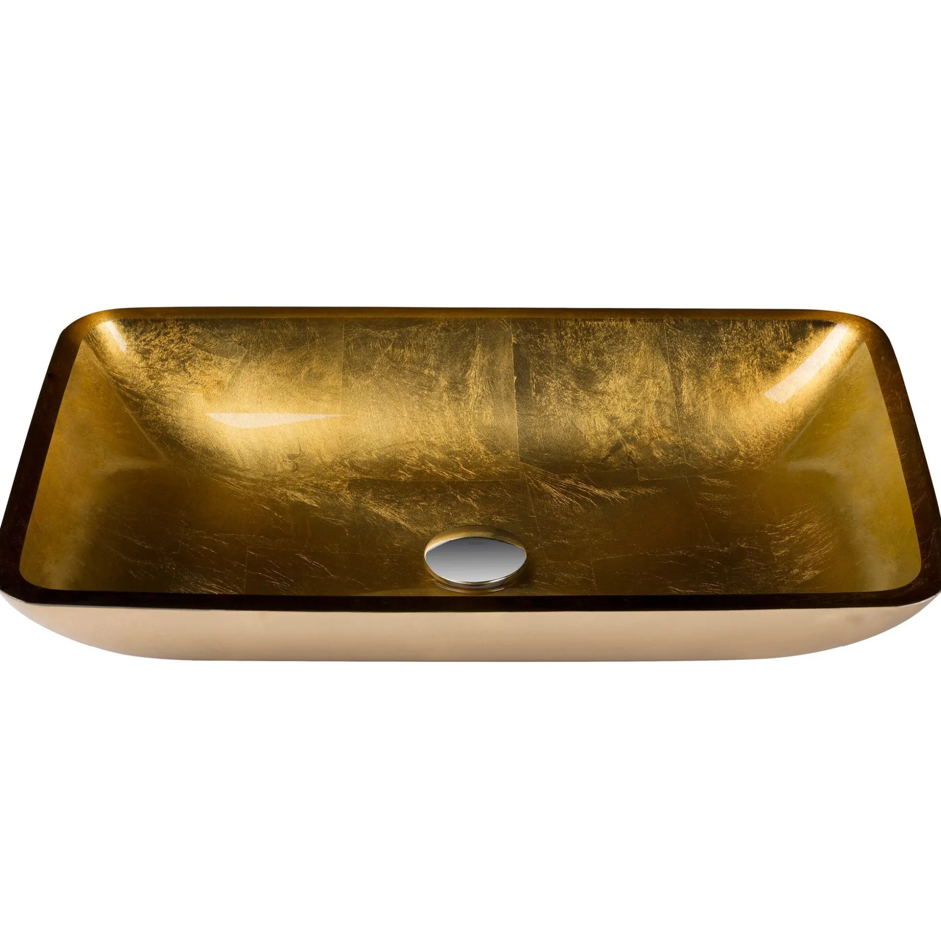 Gold Rectangular Glass Vessel 22" Bathroom Sink