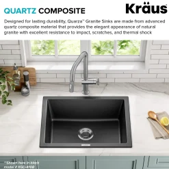 24” Granite Drop In / Undermount Single Bowl White Kitchen Sink