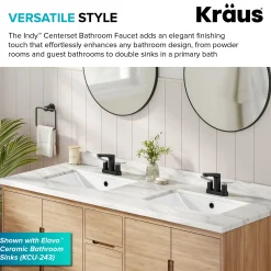 2-Handle 4-inch Centerset Bathroom Faucet in Spot-Free Brushed Nickel/ Matte Black with Pop Up Drain and Supply Lines