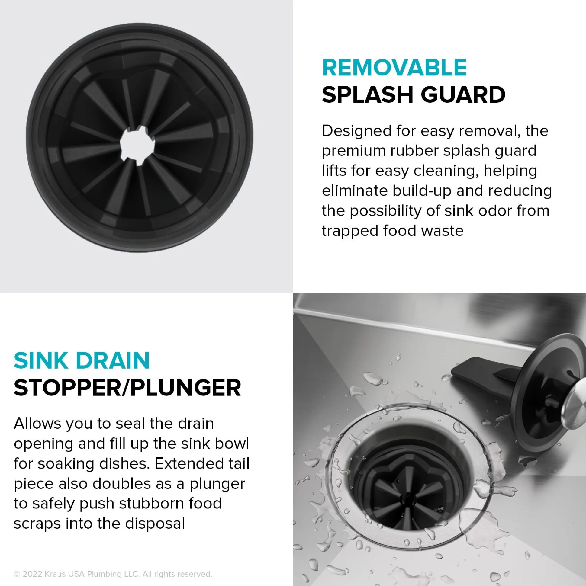 High-Speed 1 HP Continuous Feed Ultra-Quiet Motor Garbage Disposal with Power Cord and Flange Included and Universal Mount