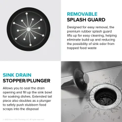 High-Speed 1/2 HP Continuous Feed Ultra-Quiet Motor Garbage Disposal with Quick Connect Mount, Power Cord and Flange Included