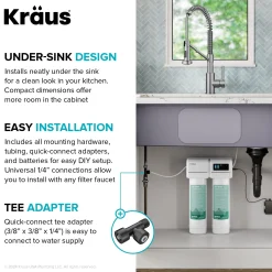 2-in-1 Commercial Style Pull-Down Single Handle Water Filter Kitchen Faucet in Spot-Free Stainless Steel with Purita™ 2-Stage Under-Sink Filtration System