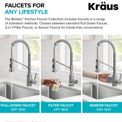 2-in-1 Commercial Style Pull Down Single Handle Water Filter Kitchen Faucet for Reverse Osmosis or Water Filtration System in Spot-Free Antique Champagne Bronze