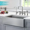 Industrial Bridge Kitchen Faucet and Water Filter Faucet Combo in Spot Free Stainless Steel