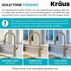 Industrial Bridge Kitchen Faucet with Side Sprayer in Brushed Gold