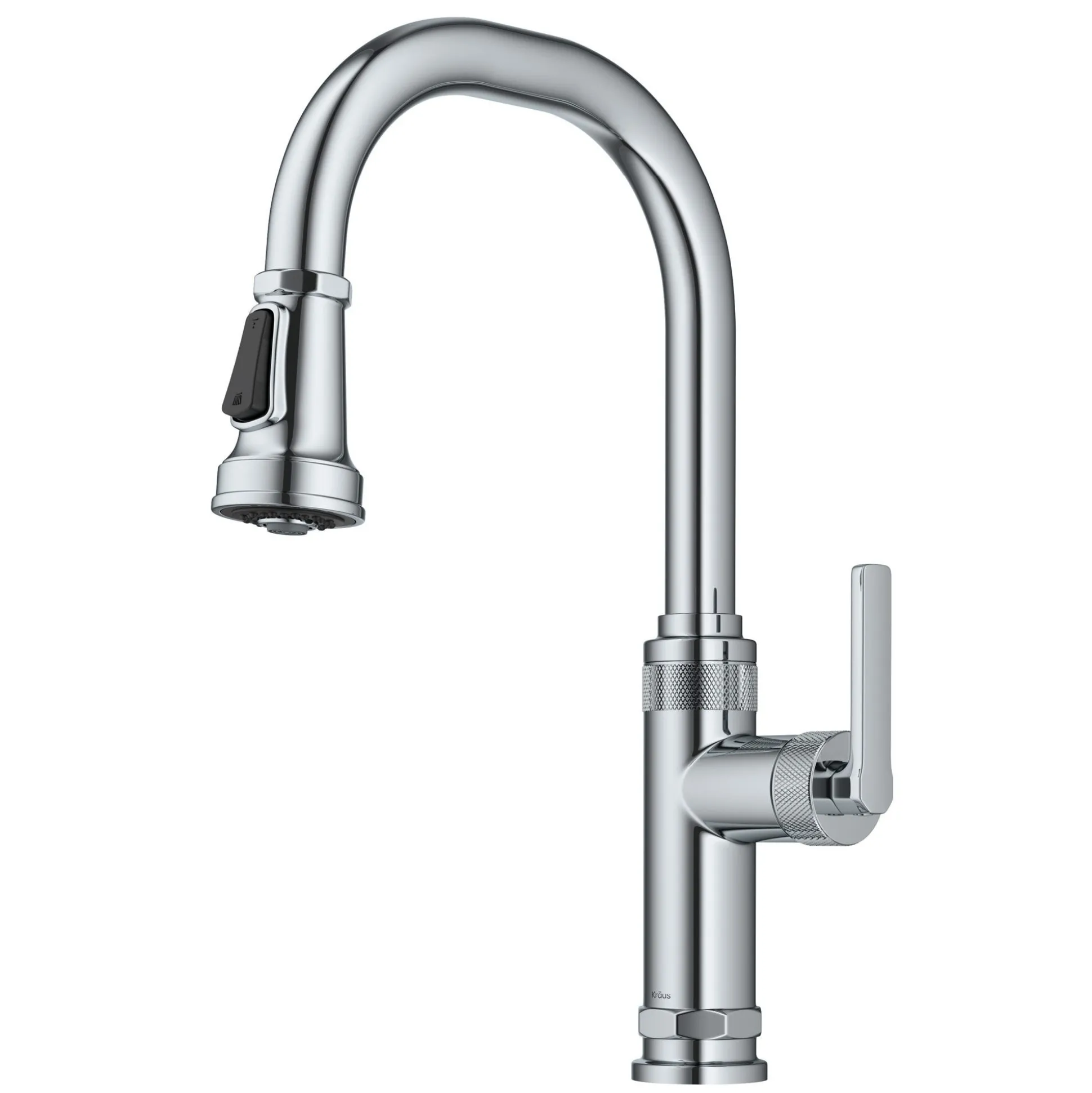 Industrial Pull-Down Single Handle Kitchen Faucet in Chrome