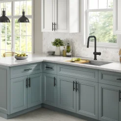 Industrial Pull-Down Single Handle Kitchen Faucet in Matte Black